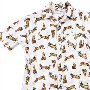 Old Navy Tigers Shirt Siberian Tiger Button Down